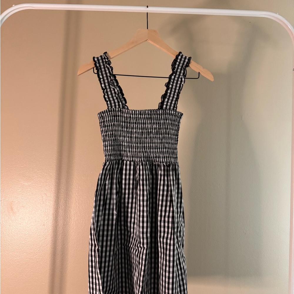 Black and White Gingham Mini Dress